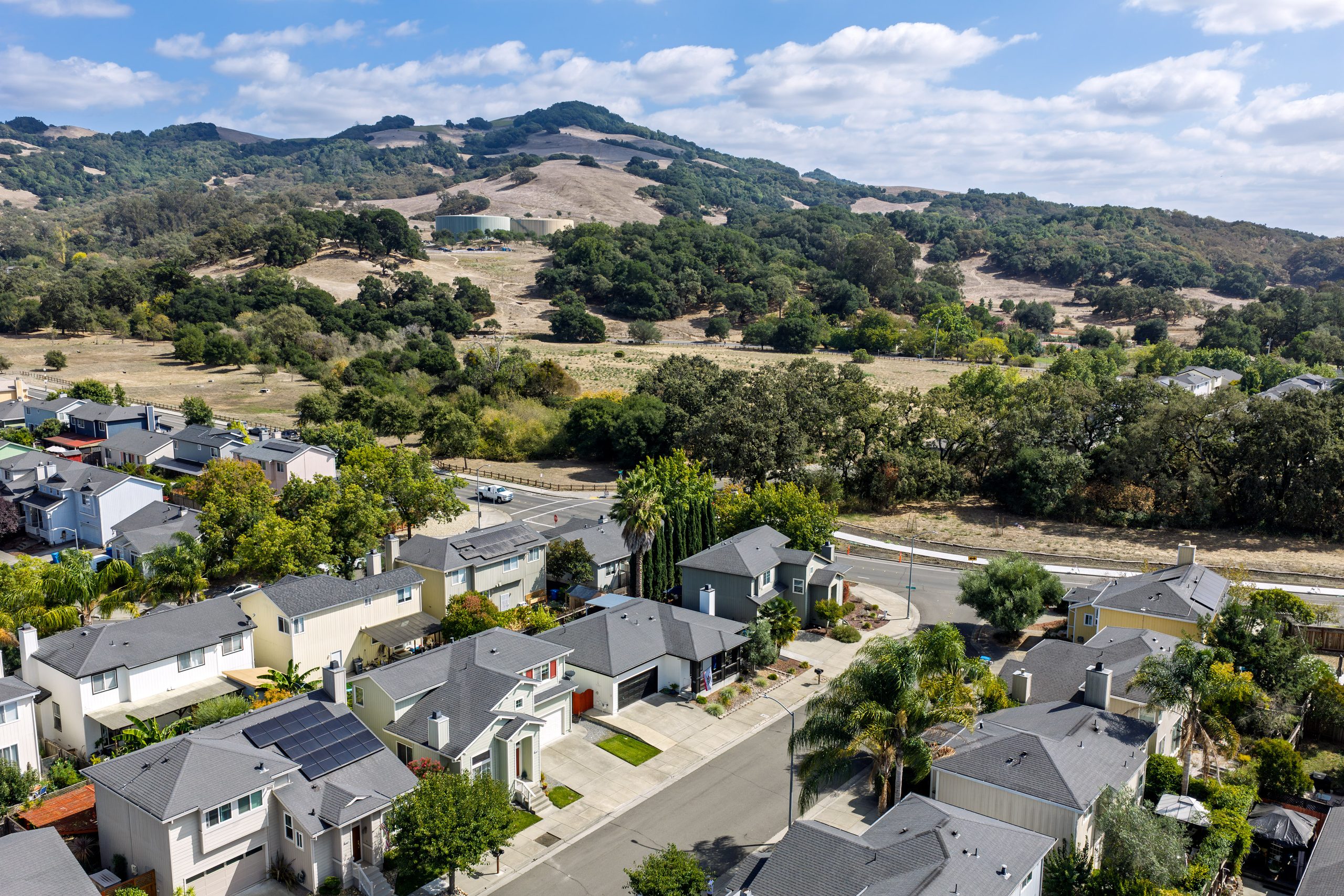 Aerial view of the neighborhood